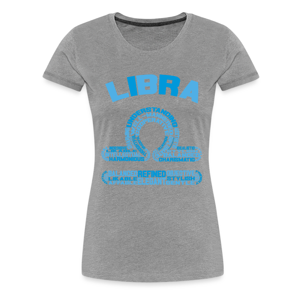 Women's Power Words Libra Premium T-Shirt - heather gray