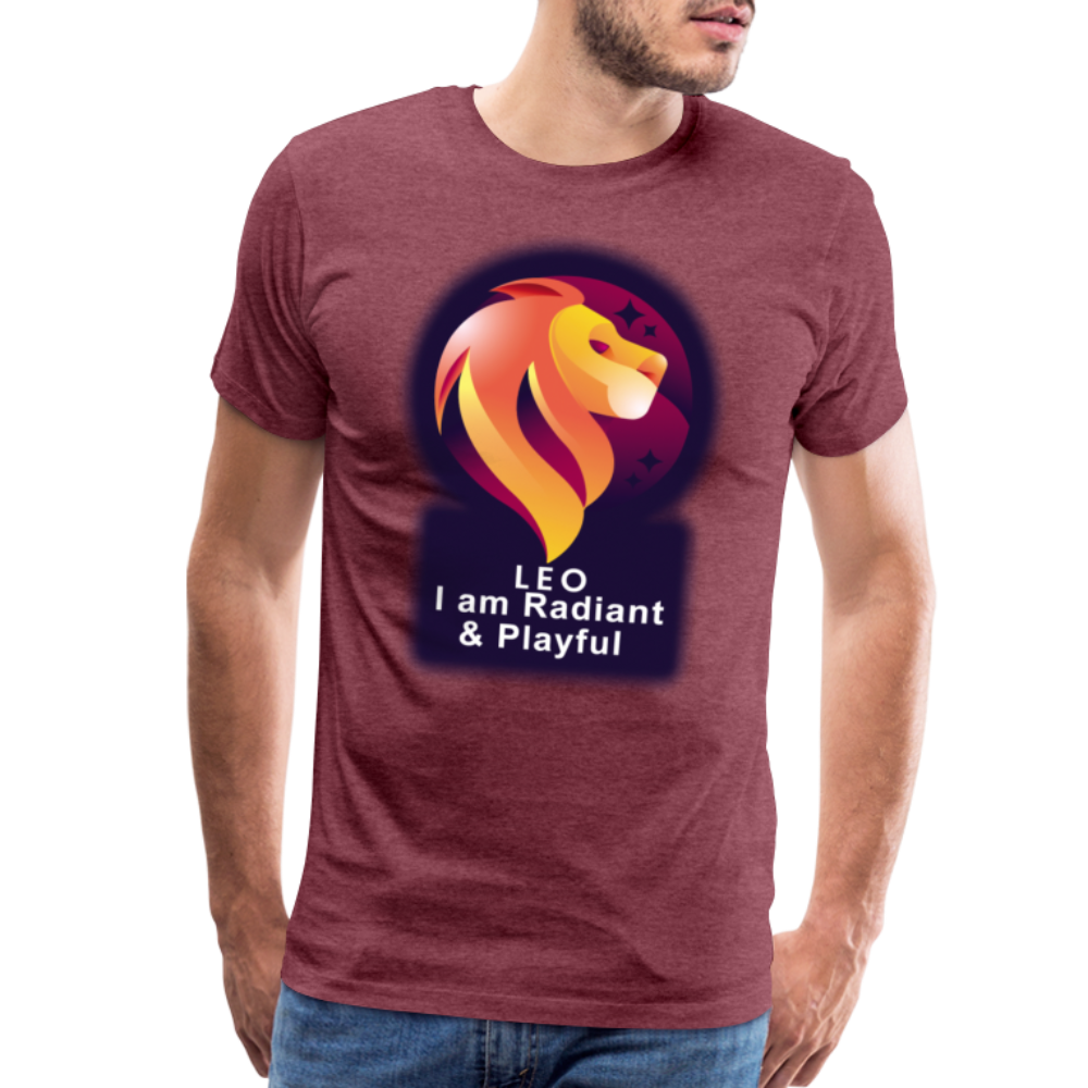 Men's Glow Leo Premium T-Shirt - heather burgundy