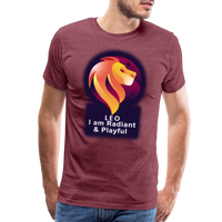 Thumbnail for Men's Glow Leo Premium T-Shirt - heather burgundy