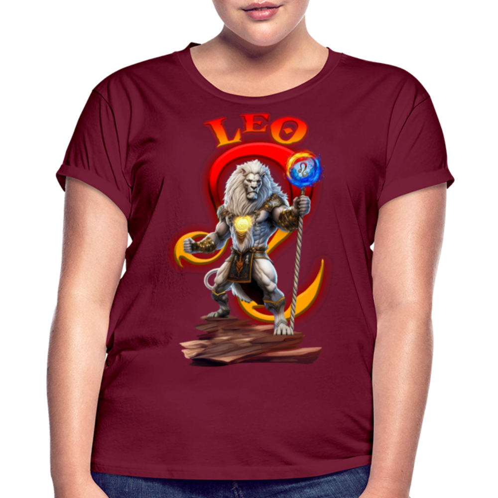 Women's Astral Leo Relaxed Fit T-Shirt - burgundy