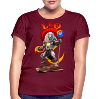 Thumbnail for Women's Astral Leo Relaxed Fit T-Shirt - burgundy