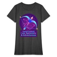 Thumbnail for Women's Neon Sagittarius T-Shirt - heather black