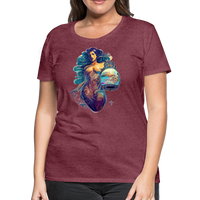 Thumbnail for Women’s Mythical Aquarius Premium T-Shirt - heather burgundy