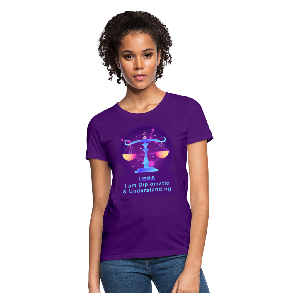 Women's Neon Libra T-Shirt - purple