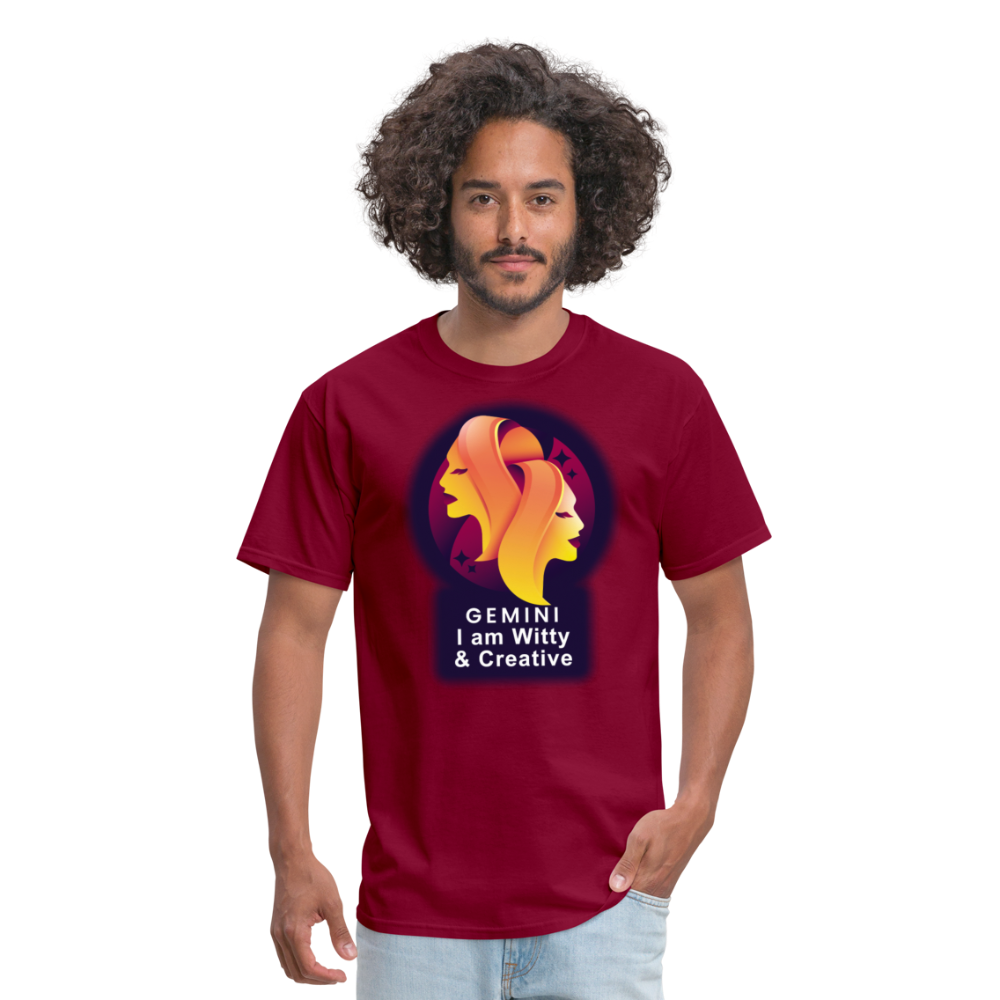 Men's Glow Gemini Classic T-Shirt - burgundy