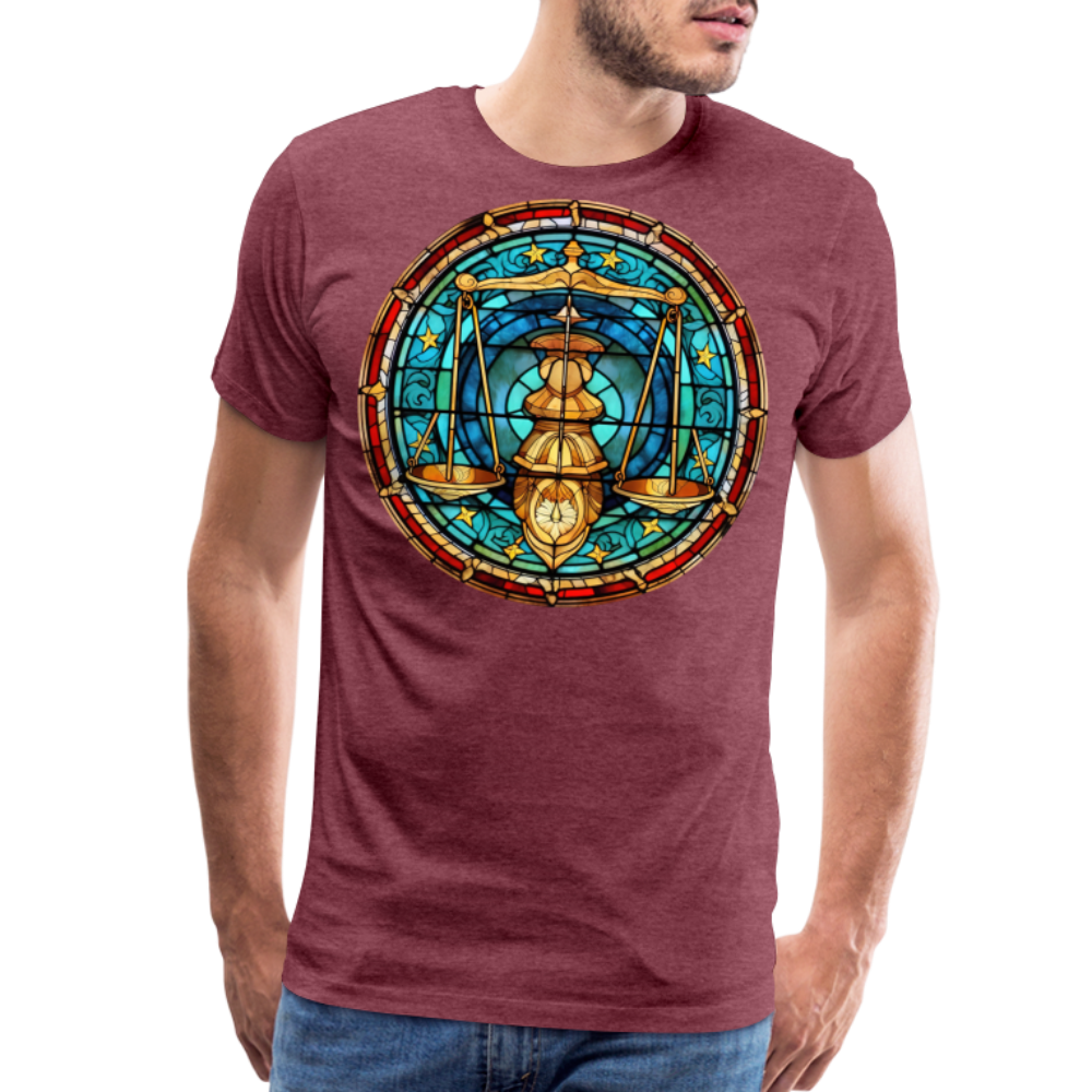 Men's Mosaic Libra Premium T-Shirt - heather burgundy