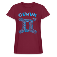 Thumbnail for Women's Power Words Gemini Relaxed Fit T-Shirt - burgundy