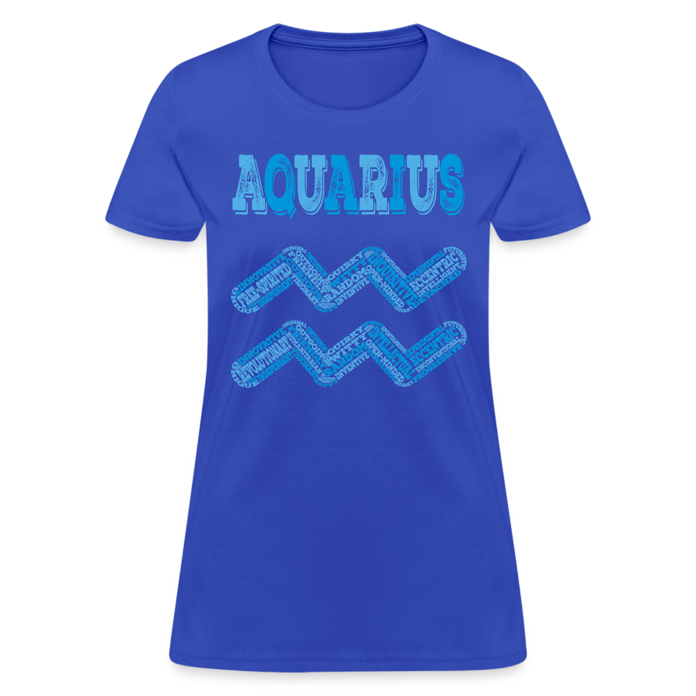 Women's Power Words Aquarius T-Shirt - royal blue