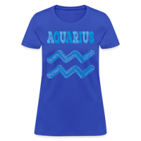 Thumbnail for Women's Power Words Aquarius T-Shirt - royal blue