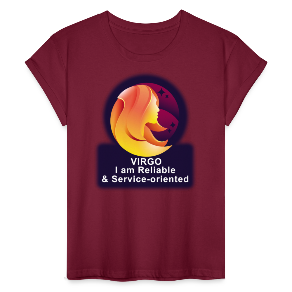 Women's Glow Virgo Relaxed Fit T-Shirt - burgundy