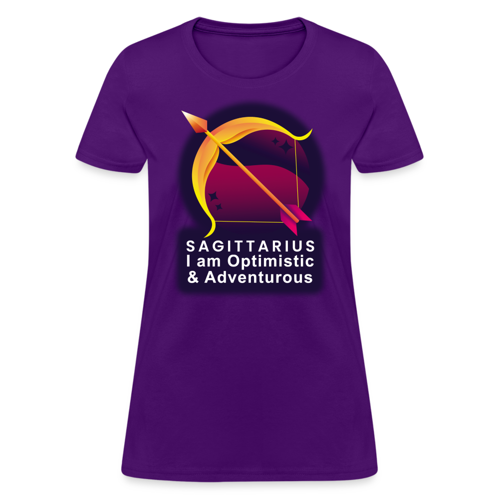 Women's Glow Sagittarius T-Shirt - purple