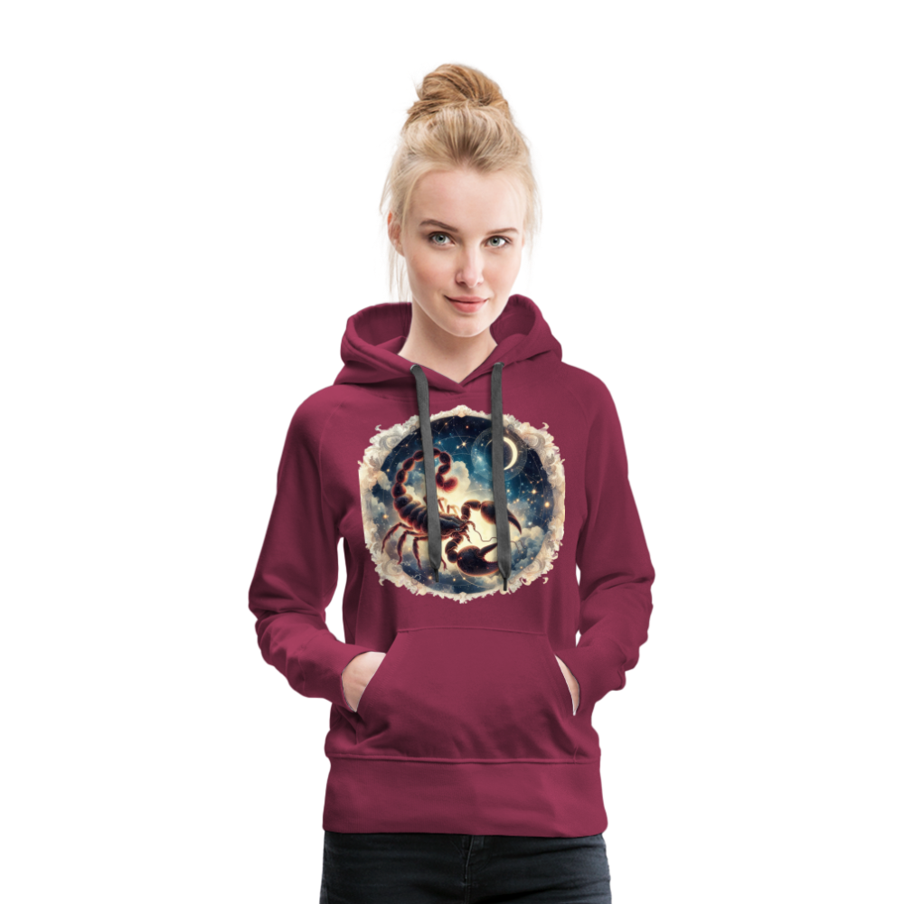 Women’s Mythical Scorpio Premium Hoodie - burgundy