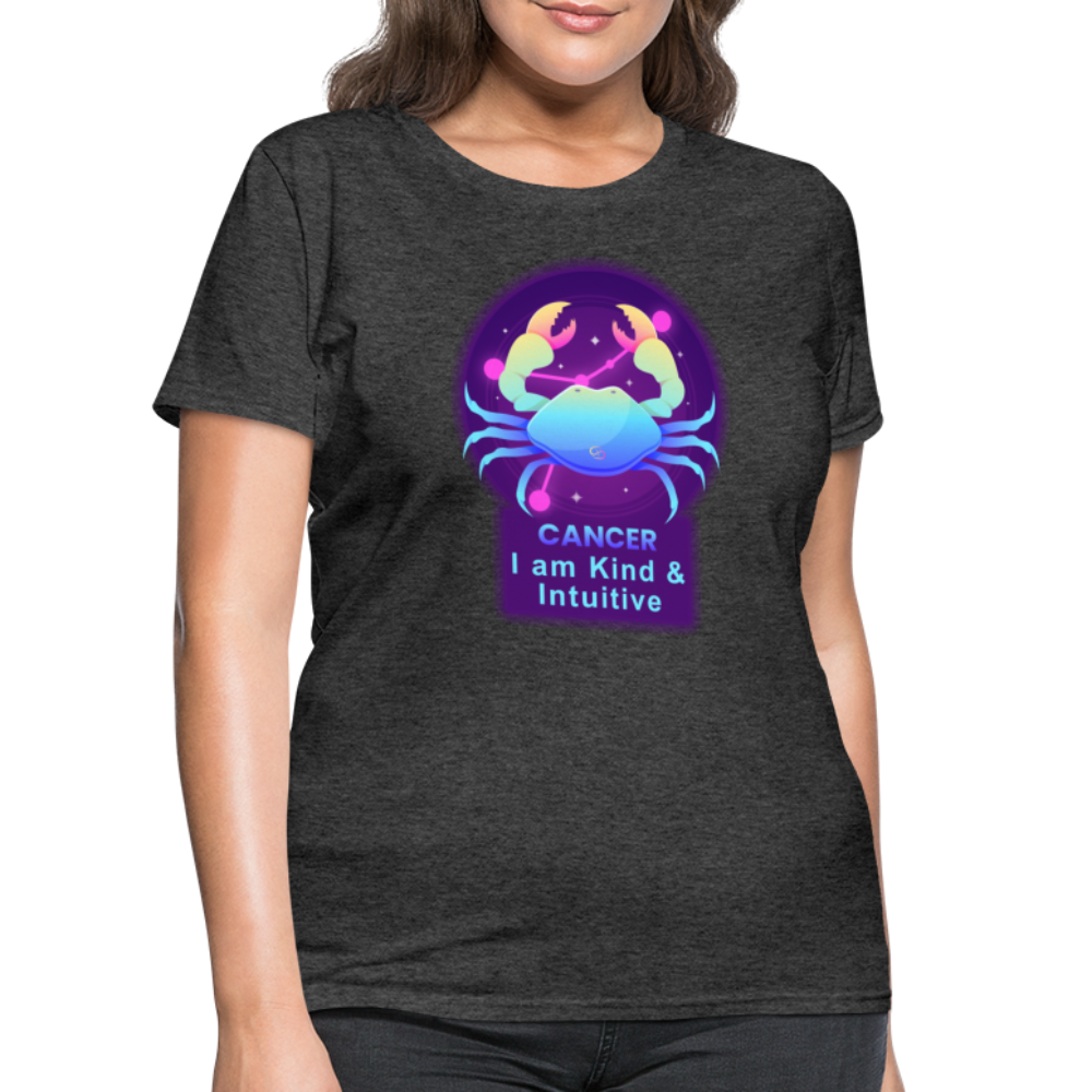 Women's Neon Cancer T-Shirt - heather black