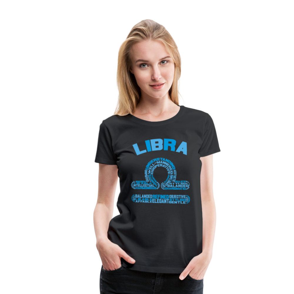 Women's Power Words Libra Premium T-Shirt - black