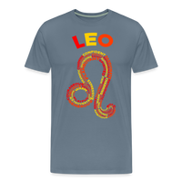 Thumbnail for Men's Power Words Leo Premium T-Shirt - steel blue