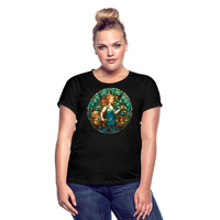 Thumbnail for Women's Mosaic Virgo Relaxed Fit T-Shirt - black