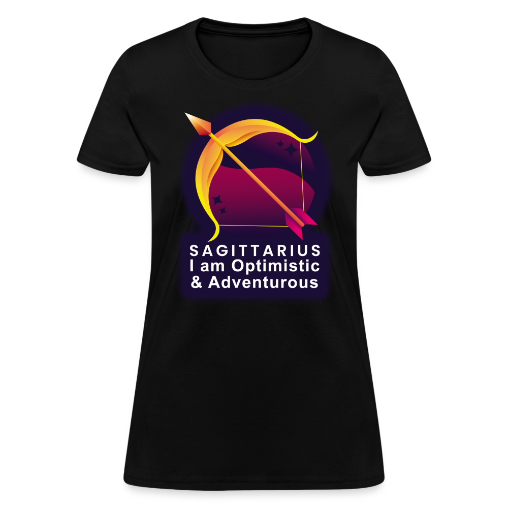 Women's Glow Sagittarius T-Shirt - black