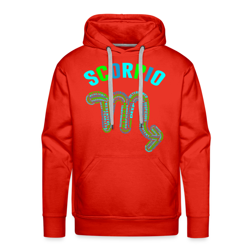 Men's Power Words Scorpio Premium Hoodie - red