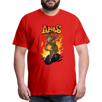 Thumbnail for Men's Fiery Aries Premium T-Shirt - red