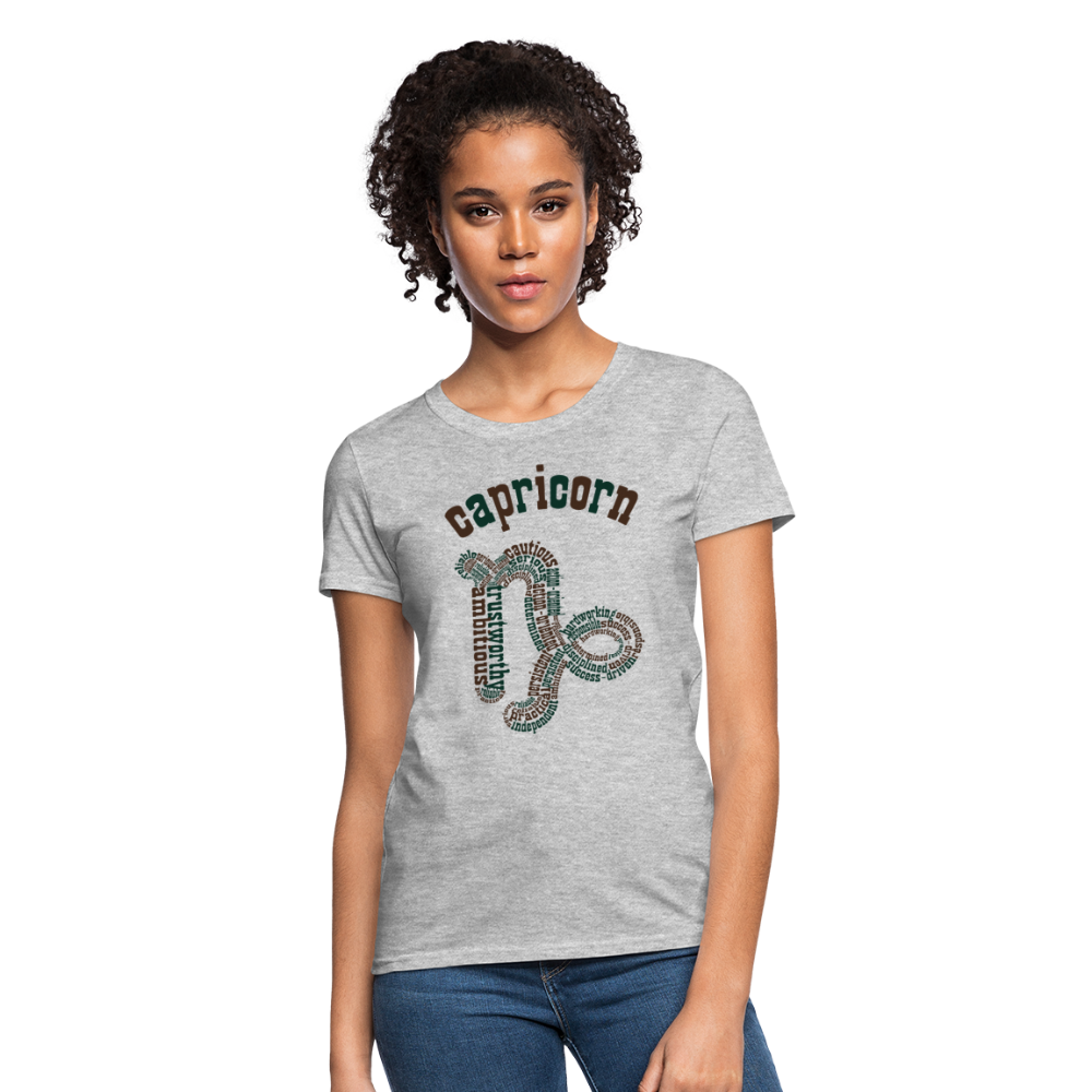 Women's Power Words Capricorn T-Shirt - heather gray