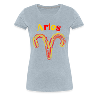 Thumbnail for Women's Power Words Aries Premium T-Shirt - heather ice blue