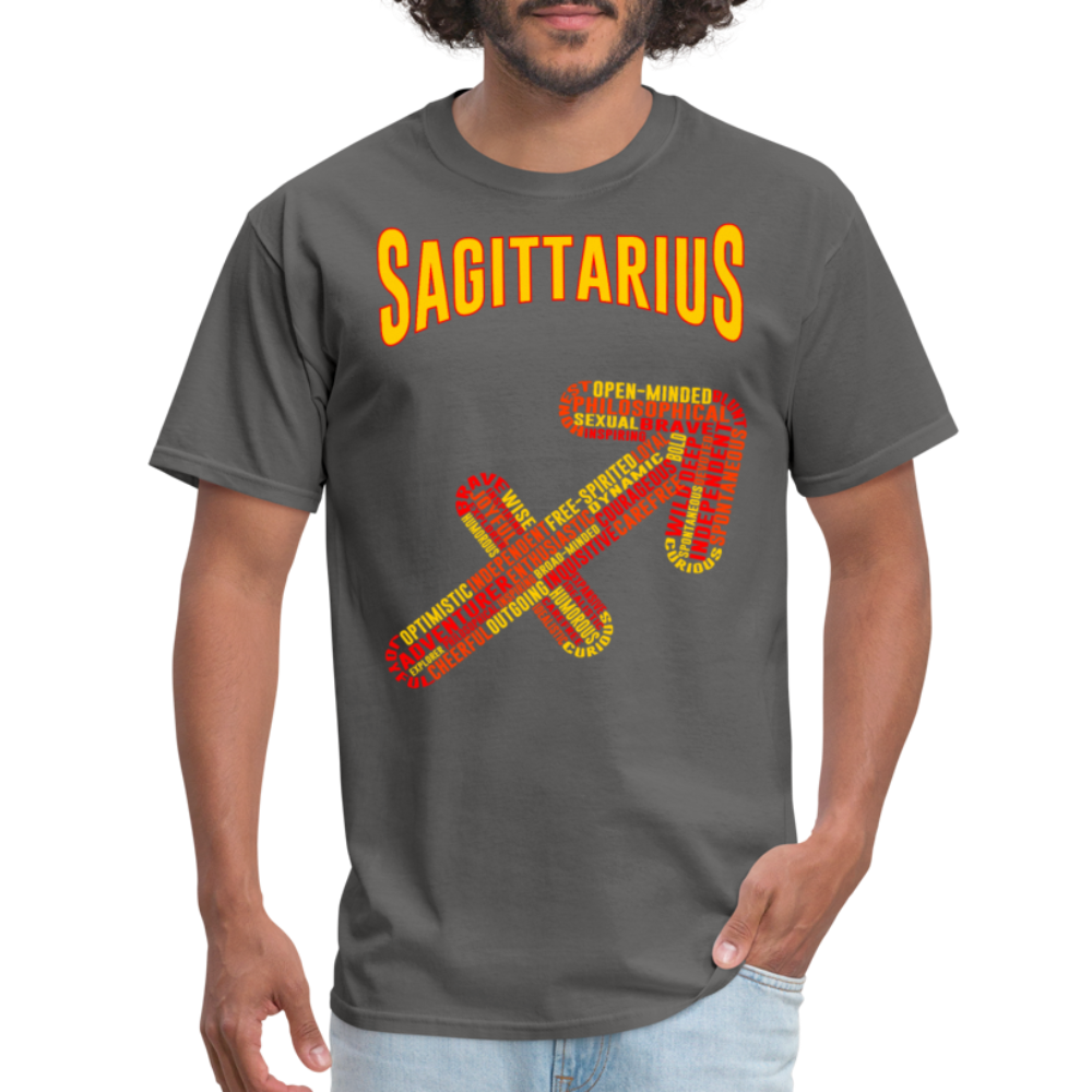 Men's Power Words Sagittarius Classic T-Shirt - charcoal