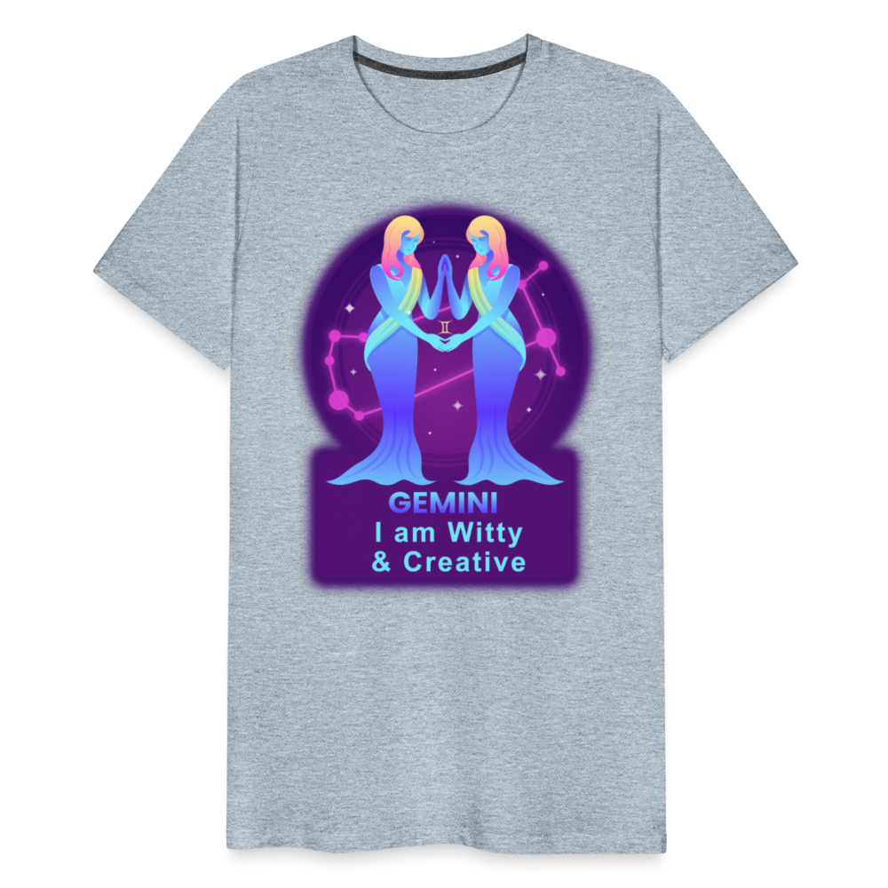 Men's Neon Gemini Premium T-Shirt - heather ice blue