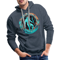 Thumbnail for Men’s Mythical Aquarius Premium Hoodie - heather denim