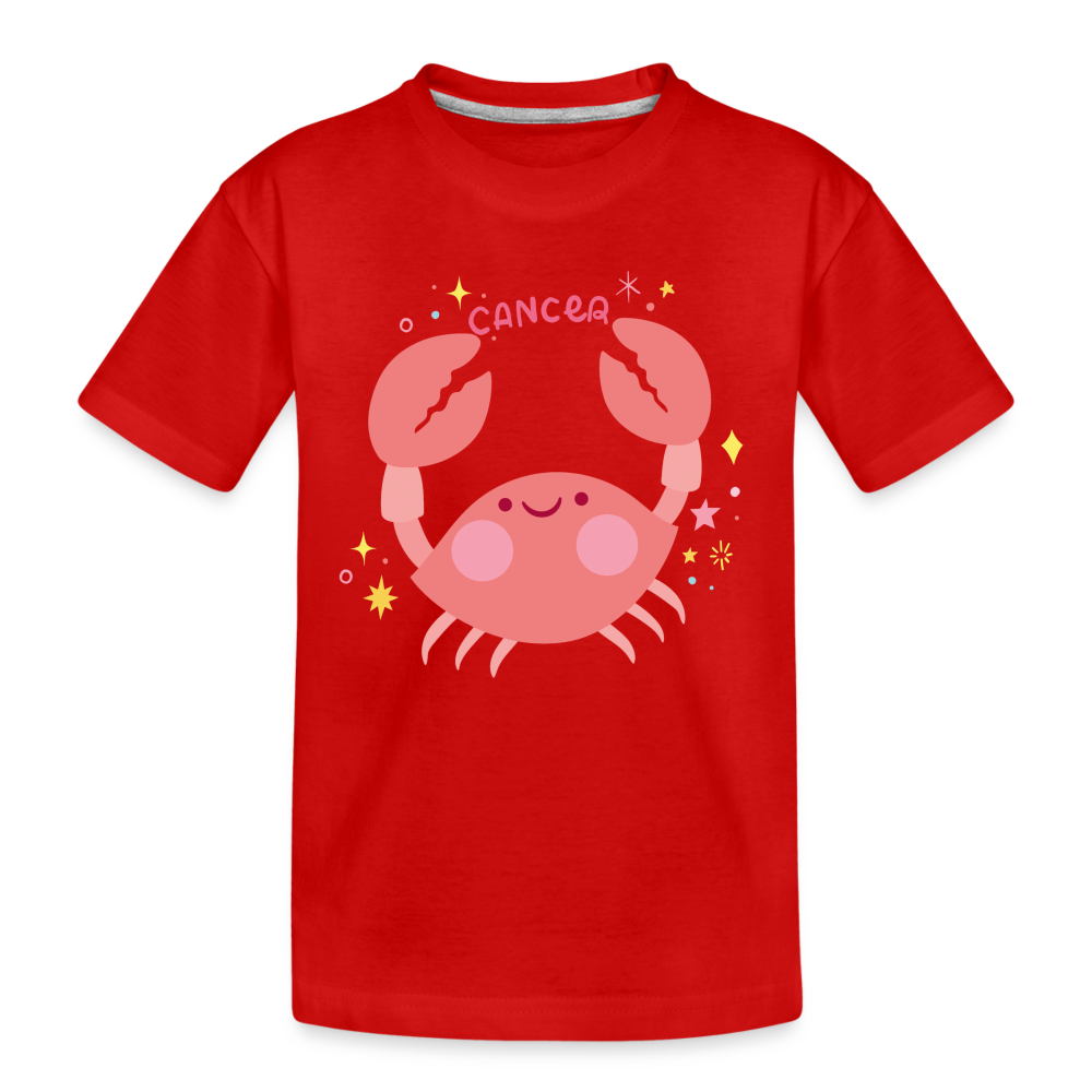 Kid’s Pinky Cancer Premium Organic T-Shirt - red