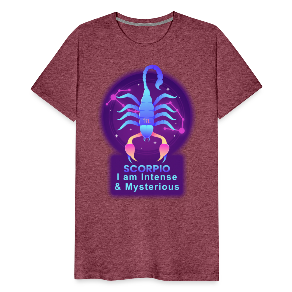 Men's Neon Scorpio Premium T-Shirt - heather burgundy