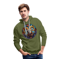 Thumbnail for Men’s Mosaic Aries Premium Hoodie - olive green