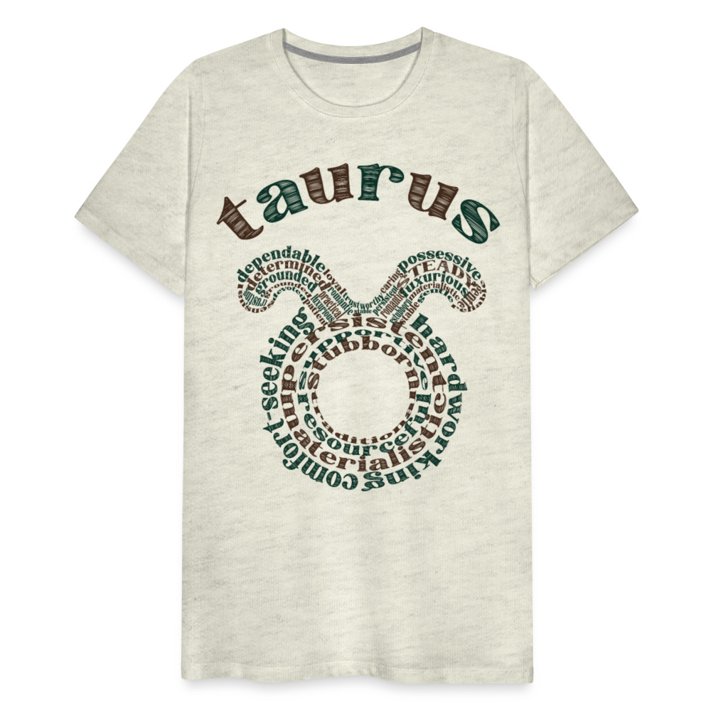 Men's Power Words Taurus Premium T-Shirt - heather oatmeal