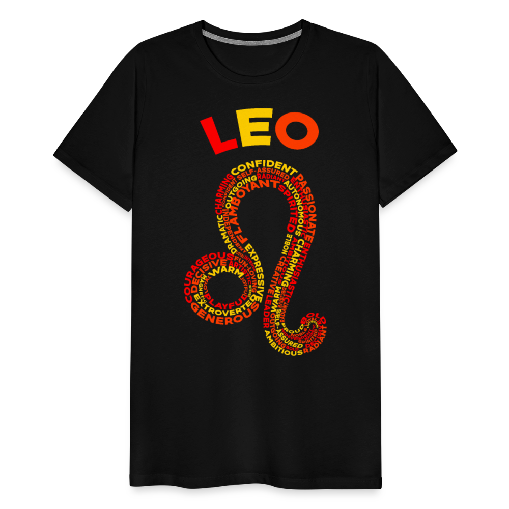 Men's Power Words Leo Premium T-Shirt - black