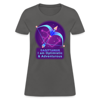 Thumbnail for Women's Neon Sagittarius T-Shirt - charcoal