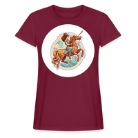 Thumbnail for Women's Symbol Sagittarius Relaxed Fit T-Shirt - burgundy