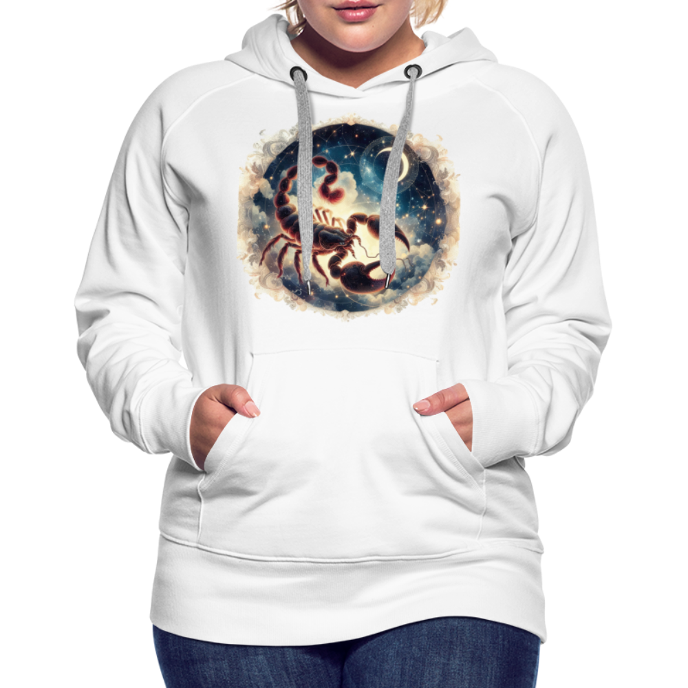 Women’s Mythical Scorpio Premium Hoodie - white