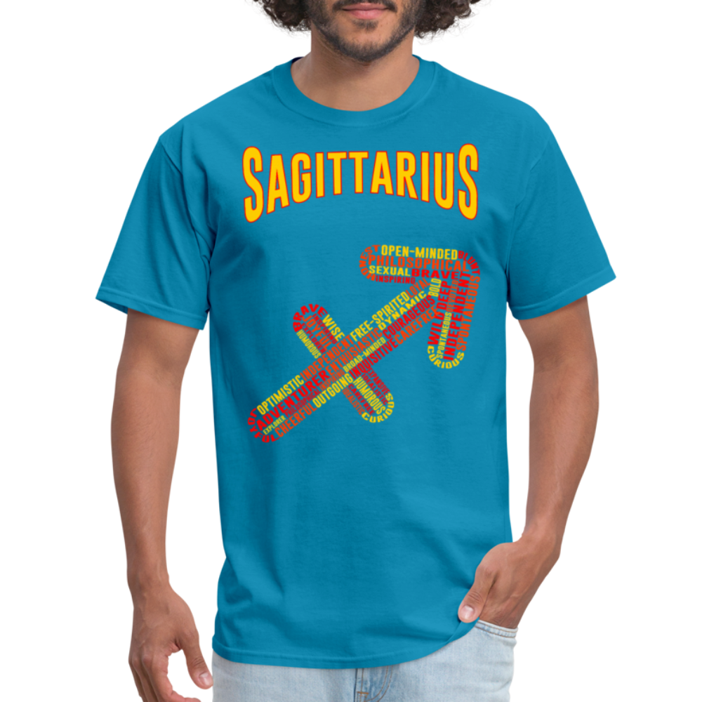 Men's Power Words Sagittarius Classic T-Shirt - turquoise