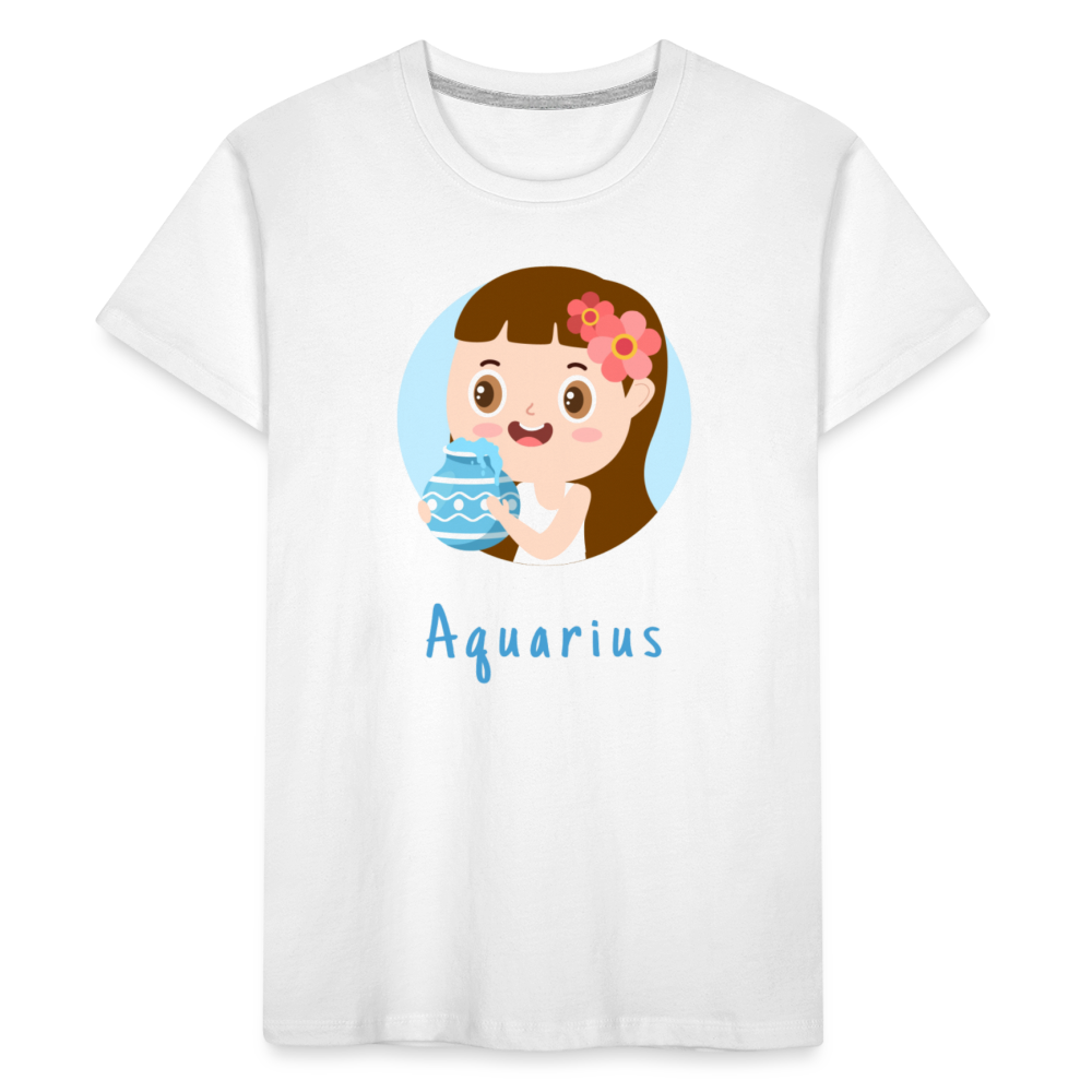 Kid’s Astro Toon Aquarius Premium Organic T-Shirt - white