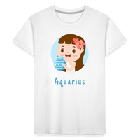 Thumbnail for Kid’s Astro Toon Aquarius Premium Organic T-Shirt - white