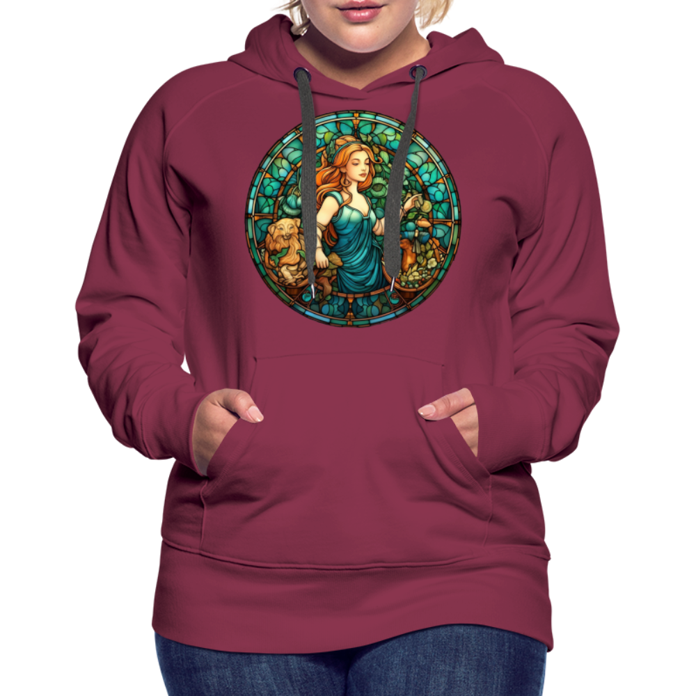 Women’s Mosaic Virgo Premium Hoodie - burgundy