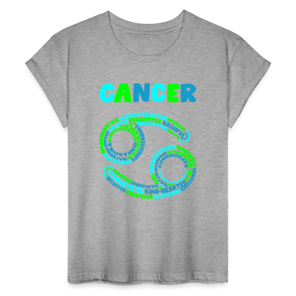 Women's Power Words Cancer Relaxed Fit T-Shirt - heather gray