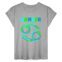 Thumbnail for Women's Power Words Cancer Relaxed Fit T-Shirt - heather gray