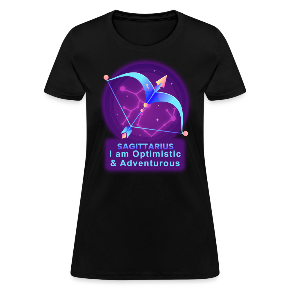 Women's Neon Sagittarius T-Shirt - black