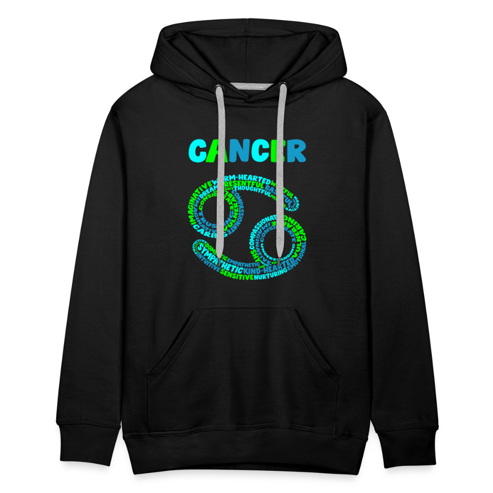 Men's Power Words Cancer Premium Hoodie - black