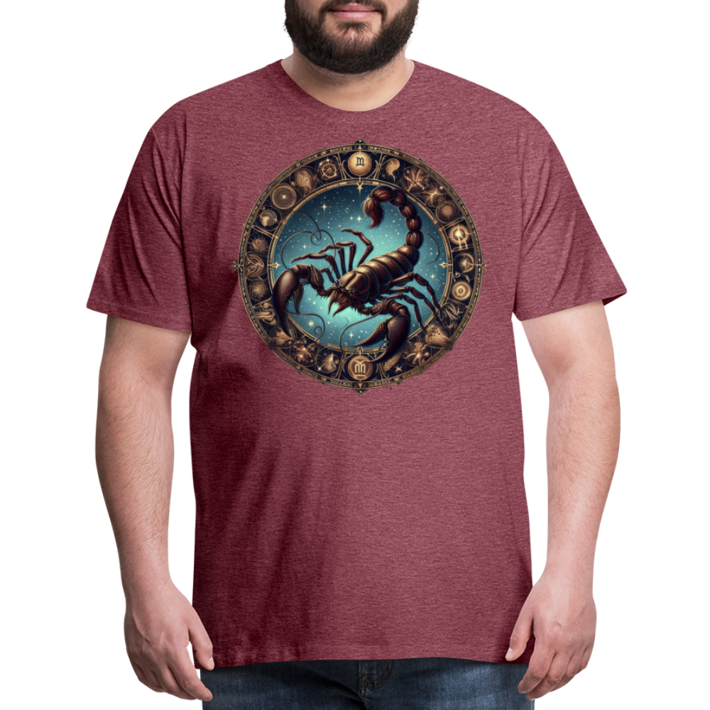 Men's Mythical Scorpio Premium T-Shirt - heather burgundy