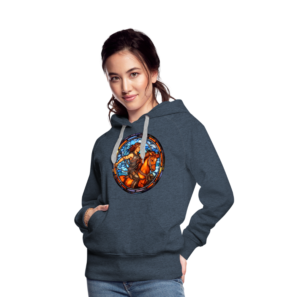 Women’s Mosaic Sagittarius Premium Hoodie - heather denim