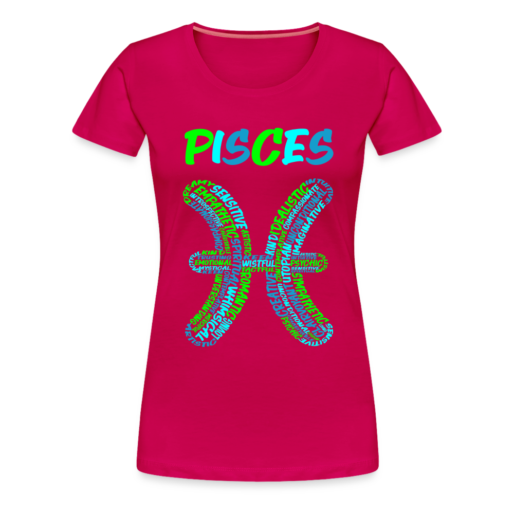 Women's Power Words Pisces Premium T-Shirt - dark pink