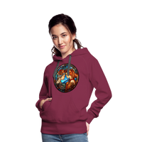 Thumbnail for Women’s Mosaic Gemini Premium Hoodie - burgundy