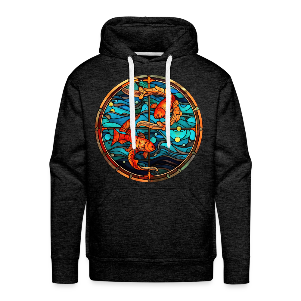 Men’s Mosaic Pisces Premium Hoodie - charcoal grey