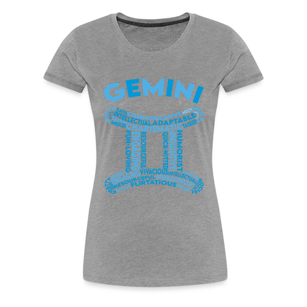 Women's Power Words Gemini Premium T-Shirt - heather gray